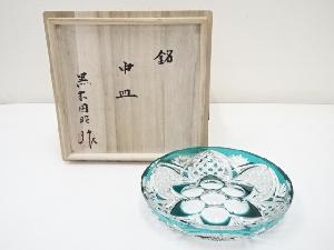 JAPANESE GLASS ORNAMENTAL PLATE BY KUNIAKI KUROKI 
